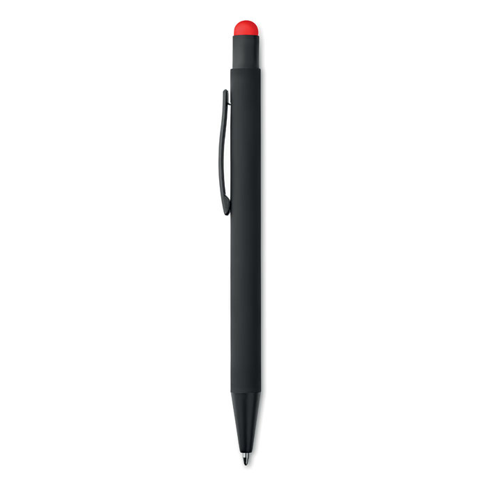 Długopis metalowy czarny z grawerem logo kolor czerwony