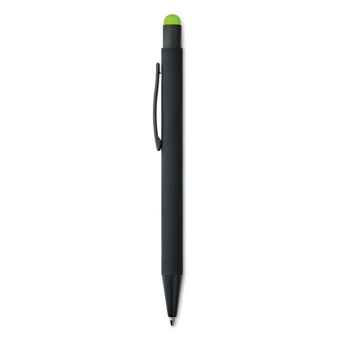 Długopis metalowy czarny z grawerem logo kolor zielony