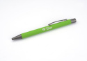 Długopis reklamowy gumowany z grawerem logo jasny zielony