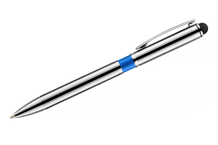 Długopis metalowy touchpen reklamowy niebieski Długopis metalowy touchpen reklamowy niebieski