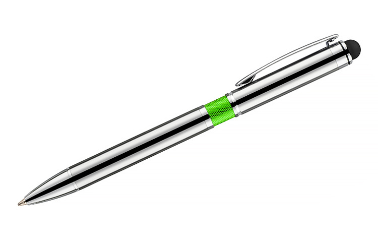 Długopis metalowy touchpen reklamowy zielony Długopis metalowy touchpen reklamowy zielony
