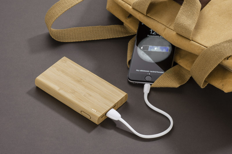 Powerbank reklamowy z bambusa Powerbank reklamowy z bambusa