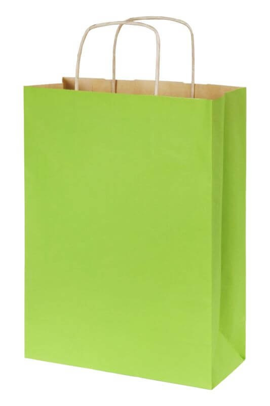 Torba papierowa zielona z nadrukeim