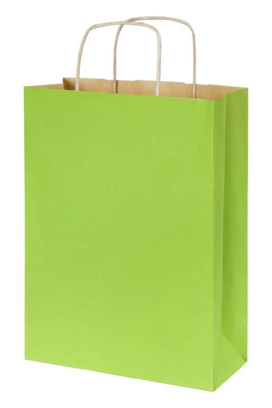 Torba papierowa zielona z nadrukeim Torba papierowa zielona z nadrukeim