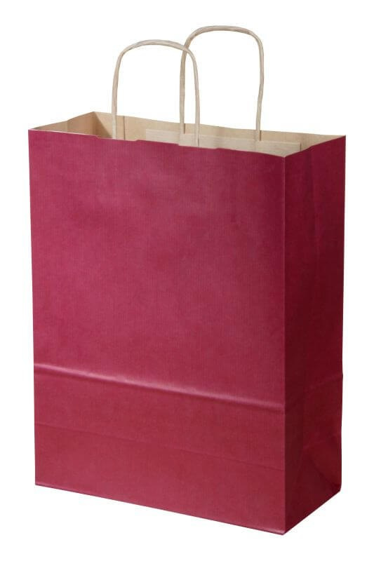 Torba papierowa bordowa z nadrukeim Torba papierowa bordowa z nadrukeim