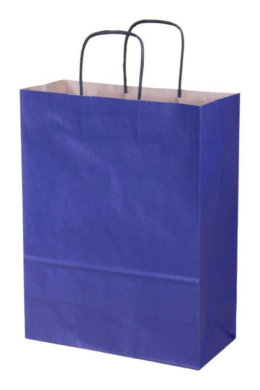 Torba papierowa niebieska z nadrukeim Torba papierowa niebieska z nadrukeim