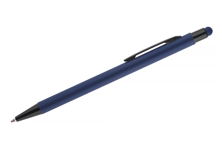 Długopis reklamowy gumowany Touch Pen granatowy Długopis reklamowy gumowany Touch Pen granatowy