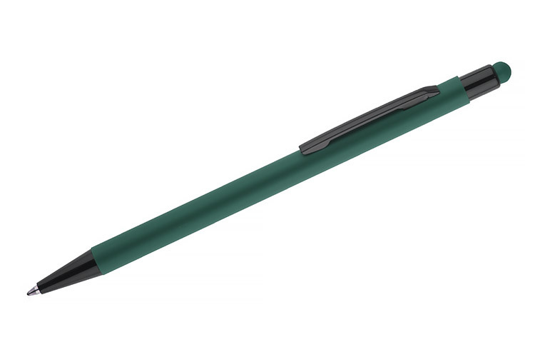 Długopis reklamowy gumowany Touch Pen zielony Długopis reklamowy gumowany Touch Pen zielony