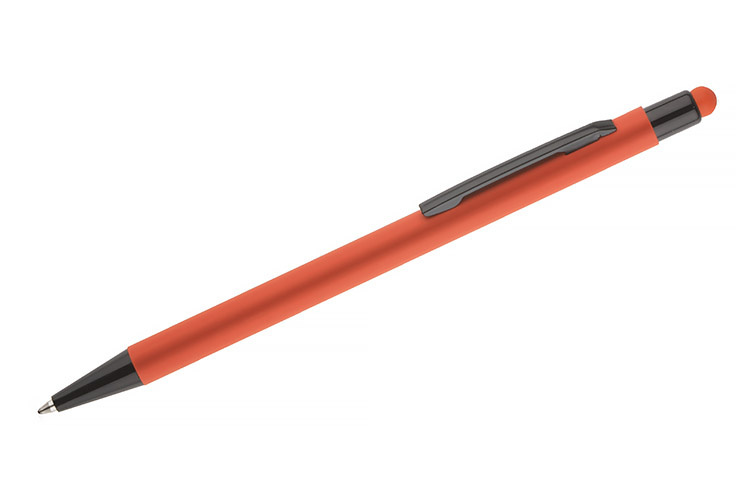 Długopis reklamowy gumowany Touch Pen pomarańczowy Długopis reklamowy gumowany Touch Pen pomarańczowy