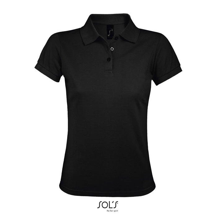 Koszulka polo damska prime czarna Koszulka polo damska prime czarna