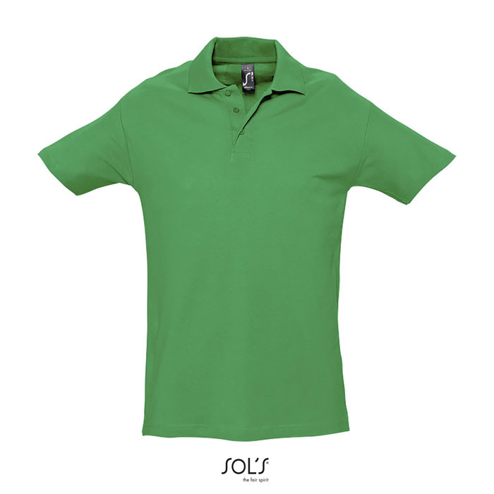 Koszulka polo męska z nadrukiem zielona