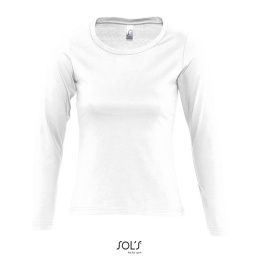 Long tshirt damski z nadrukiem - biały