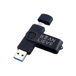 Pendrive Twister dwustronny OTG z nadrukiem grawerem logo