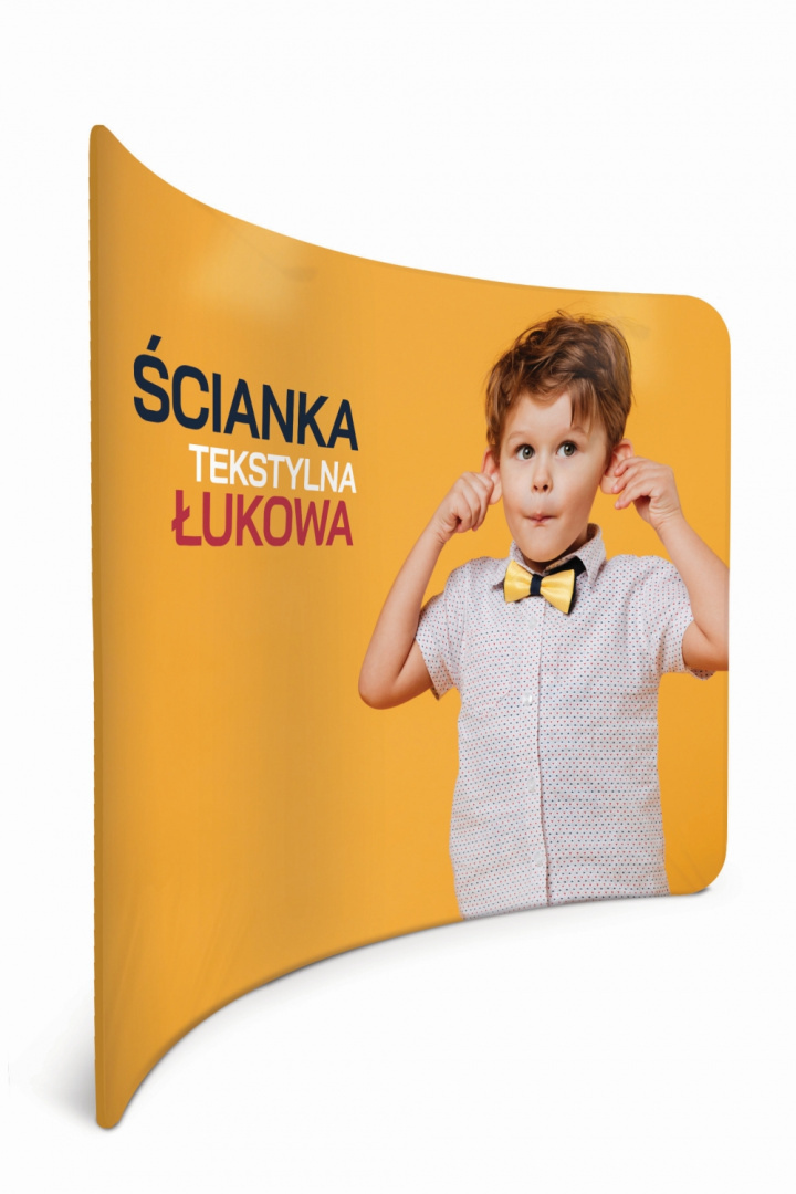 Ścianka reklamowa tekstylna łukowa z grafiką Ścianka reklamowa tekstylna łukowa z grafiką
