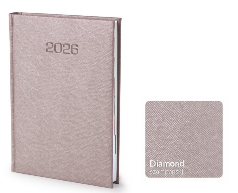 Kalendarz książkowy Diamond z logo szampański Kalendarz książkowy Diamond z logo szampański
