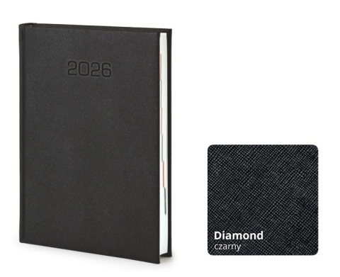 Kalendarz książkowy Diamond z logo czarny Kalendarz książkowy Diamond z logo czarny