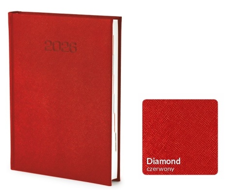 Kalendarz książkowy Diamond z logo czerwony Kalendarz książkowy Diamond z logo czerwony