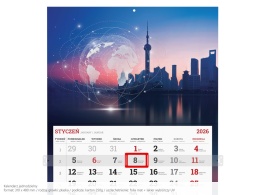 Kalendarze ścienne jednodzielne z płaską główką