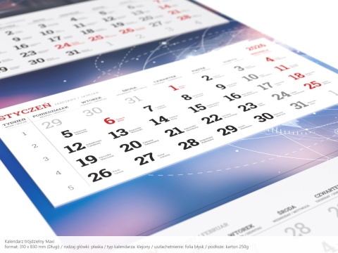 Druk kalendarzy trójdzielnych Toruń