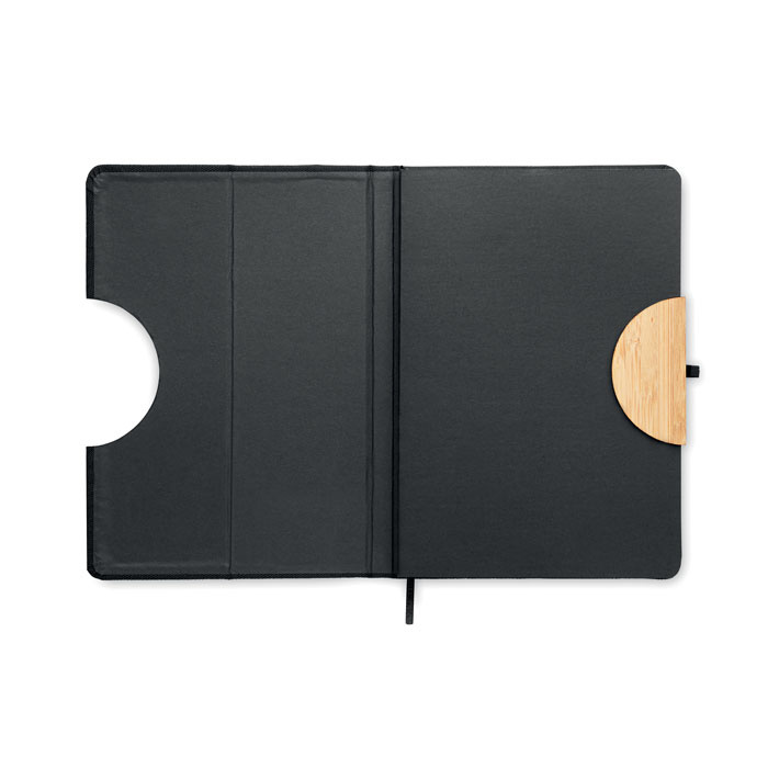 Notes reklamowy czarny z grawerem logo Notes reklamowy czarny z grawerem logo
